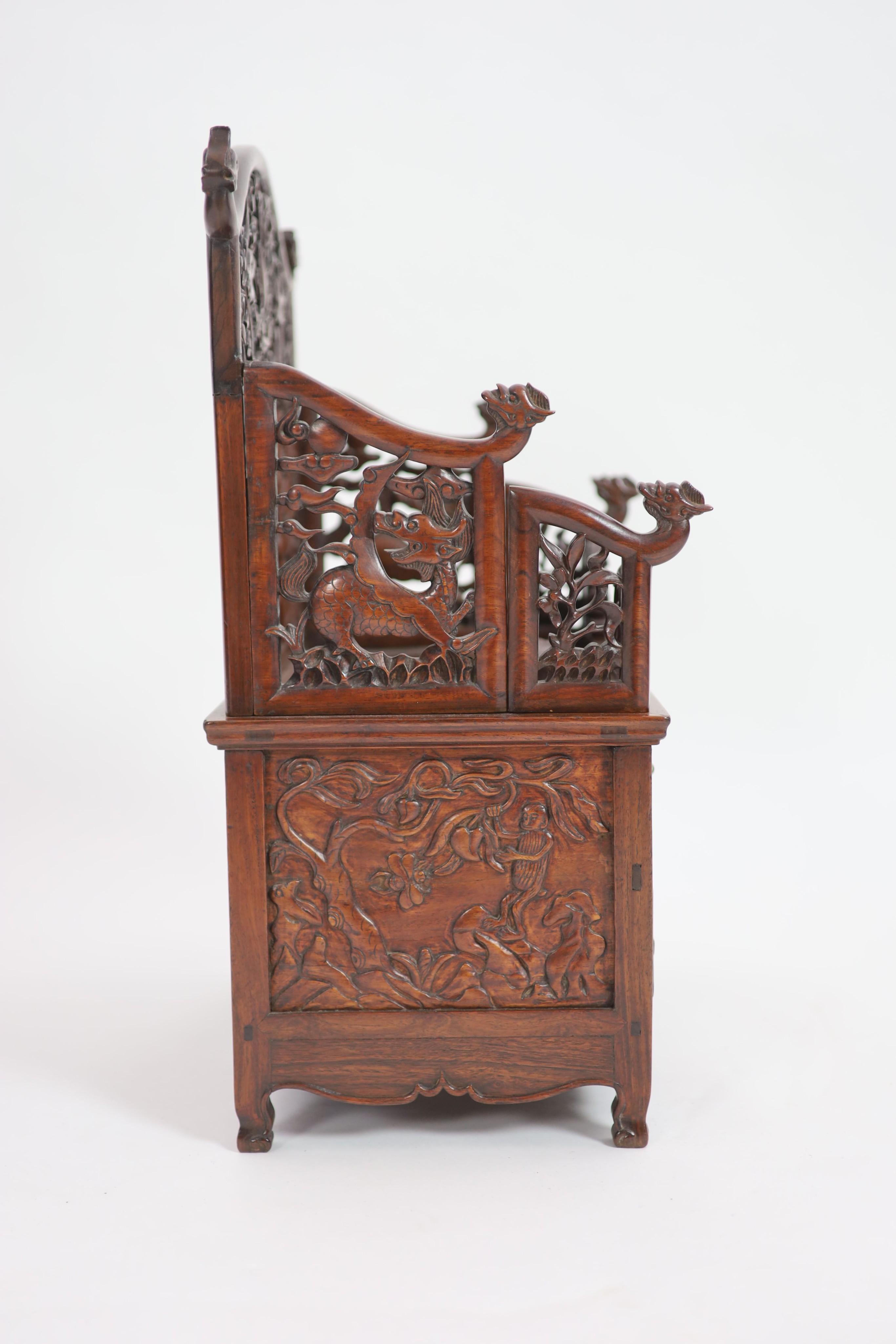 A fine Chinese huanghuali table cabinet, early Qing dynasty, 17th/18th century, 57.5 cm high, 42.5 cm wide